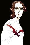 Virginia Woolf, English novelist sepia ink caricature-Neale Osborne-Giclee Print