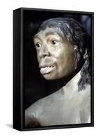 Neanderthal Woman: Reconstruction at British Museum, National History, c20th century-Unknown-Framed Stretched Canvas
