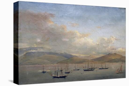 Neapolitan, French and Spanish Fleets in Bay of Gaeta, 1849-Frans Vervloet-Stretched Canvas