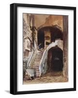 Neapolitan House, with Additions by a Borbone Pupil (Pencil, W/C and Gouache on Paper)-Giacinto Gigante-Framed Giclee Print