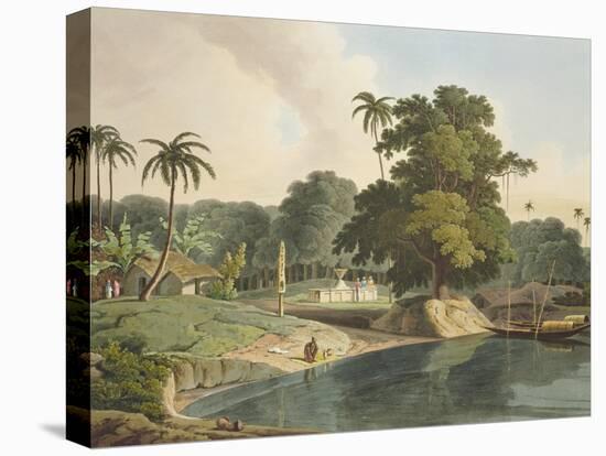 Near Bandell on the River Hoogly, Plate Viii from Part 6 of 'Oriental Scenery', Pub. 1804-Thomas & William Daniell-Stretched Canvas