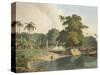 Near Bandell on the River Hoogly, Plate Viii from Part 6 of 'Oriental Scenery', Pub. 1804-Thomas & William Daniell-Stretched Canvas