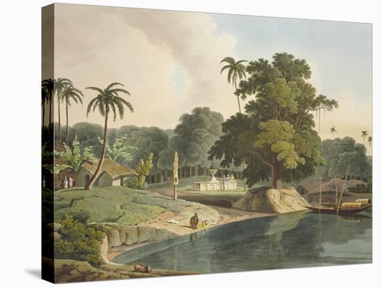 Near Bandell on the River Hoogly, Plate Viii from Part 6 of 'Oriental Scenery', Pub. 1804-Thomas & William Daniell-Stretched Canvas