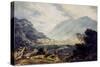 Near Capel Currig, with a View of Mount Snowdon, Wales, about 1793-1830 (Watercolour)-John Glover-Stretched Canvas