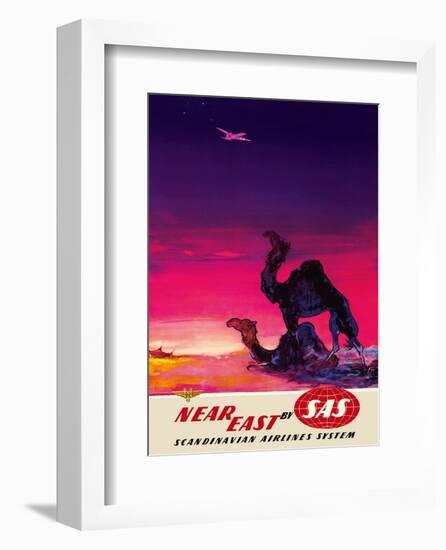 Near East - by SAS Scandinavian Airlines System-Otto Nielsen-Framed Art Print