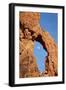 Near-Full Moon Rising Through an Arch, Valley of Fire State Park, Nevada, Usa-James Hager-Framed Photographic Print