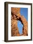 Near-Full Moon Rising Through an Arch, Valley of Fire State Park, Nevada, Usa-James Hager-Framed Photographic Print