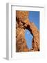 Near-Full Moon Rising Through an Arch, Valley of Fire State Park, Nevada, Usa-James Hager-Framed Photographic Print