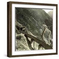 Near Giornico (Switzerland), Bridge of the Saint-Gothard Railroad, Circa 1865-Leon, Levy et Fils-Framed Photographic Print