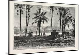 Near Gizeh, Between the Nile and the Pyramids, Egypt, 1879-null-Mounted Giclee Print