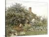 Near Hambledon (Watercolour Heightened with Bodycolour and Scratching Out)-Helen Allingham-Stretched Canvas