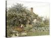 Near Hambledon (Watercolour Heightened with Bodycolour and Scratching Out)-Helen Allingham-Stretched Canvas