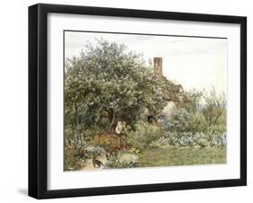 Near Hambledon (Watercolour Heightened with Bodycolour and Scratching Out)-Helen Allingham-Framed Giclee Print