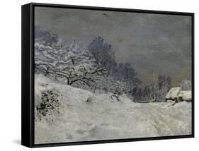 Near Honfleur-Snow, 1867-Claude Monet-Framed Stretched Canvas