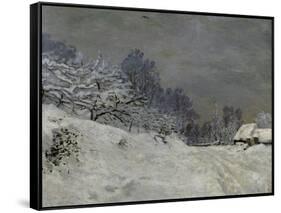 Near Honfleur-Snow, 1867-Claude Monet-Framed Stretched Canvas