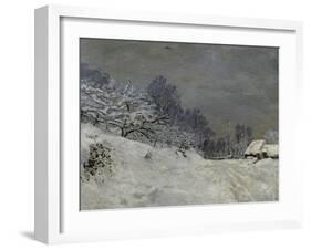 Near Honfleur-Snow, 1867-Claude Monet-Framed Art Print