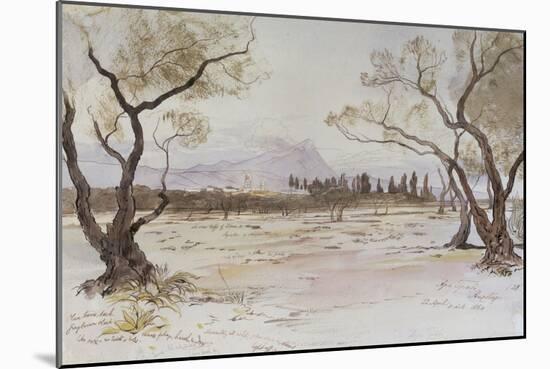 Near Kanea, Crete, 1864-Edward Lear-Mounted Giclee Print