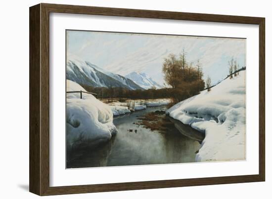 Near La Punt, St. Morritz in the Engadine Valley-Peder Mork Monsted-Framed Giclee Print