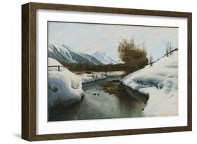 Near La Punt, St. Morritz in the Engadine Valley-Peder Mork Monsted-Framed Giclee Print