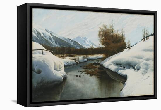 Near La Punt, St. Morritz in the Engadine Valley-Peder Mork Monsted-Framed Stretched Canvas