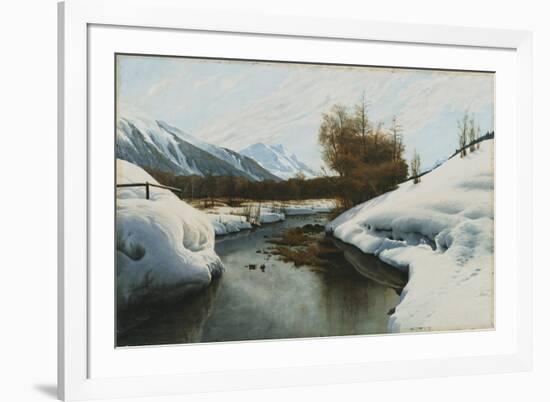 Near La Punt, St. Morritz in the Engadine Valley-Peder Mork Monsted-Framed Giclee Print