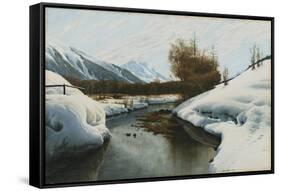 Near La Punt, St. Morritz in the Engadine Valley-Peder Mork Monsted-Framed Stretched Canvas