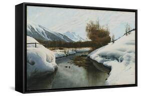 Near La Punt, St. Morritz in the Engadine Valley-Peder Mork Monsted-Framed Stretched Canvas