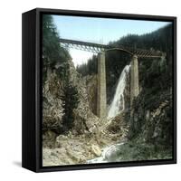 Near Lauterbrunnen (Switzerland), the Tudelenbach Bridge on the Gornegrat Railroad Line, Circa 1865-Leon, Levy et Fils-Framed Stretched Canvas