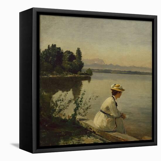 Near Leoni on Lake Starnberg-Anders Andersen-Lundby-Framed Stretched Canvas