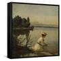 Near Leoni on Lake Starnberg-Anders Andersen-Lundby-Framed Stretched Canvas