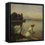 Near Leoni on Lake Starnberg-Anders Andersen-Lundby-Framed Stretched Canvas