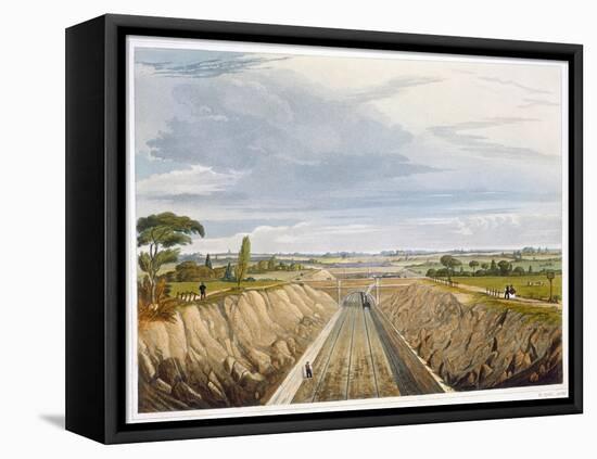 'Near Liverpool, looking towards Manchester', Liverpool and Manchester Railway, 1833-Henry Pyall-Framed Stretched Canvas