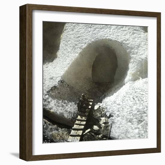 Near Meiringen-Rosenlauï (Switzerland), Cave of the Rosenlaui Glacier, Circa 1860-1870-Leon, Levy et Fils-Framed Photographic Print