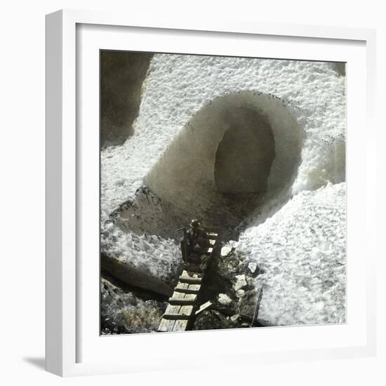 Near Meiringen-Rosenlauï (Switzerland), Cave of the Rosenlaui Glacier, Circa 1860-1870-Leon, Levy et Fils-Framed Photographic Print