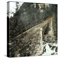 Near Meiringen (Switzerland), the Railway Bridge of the Giessbach, Circa 1865-Leon, Levy et Fils-Stretched Canvas
