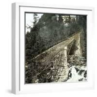 Near Meiringen (Switzerland), the Railway Bridge of the Giessbach, Circa 1865-Leon, Levy et Fils-Framed Photographic Print
