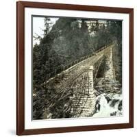 Near Meiringen (Switzerland), the Railway Bridge of the Giessbach, Circa 1865-Leon, Levy et Fils-Framed Photographic Print