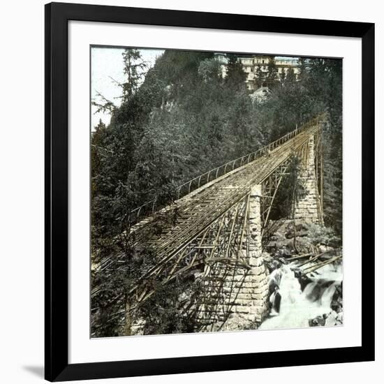 Near Meiringen (Switzerland), the Railway Bridge of the Giessbach, Circa 1865-Leon, Levy et Fils-Framed Photographic Print