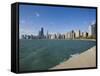 Near North Skyline and Gold Coast, from Lake Michigan, Chicago, Illinois, USA-Amanda Hall-Framed Stretched Canvas