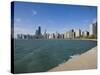 Near North Skyline and Gold Coast, from Lake Michigan, Chicago, Illinois, USA-Amanda Hall-Stretched Canvas