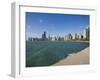 Near North Skyline and Gold Coast, from Lake Michigan, Chicago, Illinois, USA-Amanda Hall-Framed Photographic Print