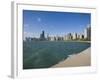 Near North Skyline and Gold Coast, from Lake Michigan, Chicago, Illinois, USA-Amanda Hall-Framed Photographic Print