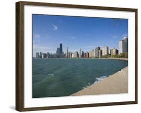 Near North Skyline and Gold Coast, from Lake Michigan, Chicago, Illinois, USA-Amanda Hall-Framed Photographic Print