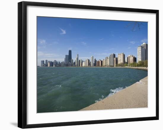 Near North Skyline and Gold Coast, from Lake Michigan, Chicago, Illinois, USA-Amanda Hall-Framed Photographic Print