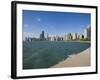 Near North Skyline and Gold Coast, from Lake Michigan, Chicago, Illinois, USA-Amanda Hall-Framed Photographic Print