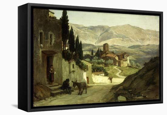 Near Perugia-Elihu Vedder-Framed Stretched Canvas