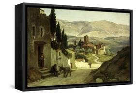 Near Perugia-Elihu Vedder-Framed Stretched Canvas