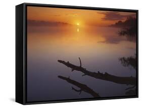 Near St Charles at Sunrise on the Mississippi River, Missouri, USA-Charles Gurche-Framed Stretched Canvas