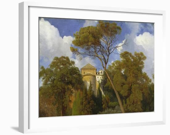 Near Tivoli - In park of the Villa d'Este with the chapel La Caritá. 1840-Johann Wilhelm Schirmer-Framed Giclee Print