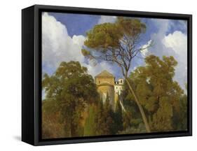Near Tivoli - In park of the Villa d'Este with the chapel La Caritá. 1840-Johann Wilhelm Schirmer-Framed Stretched Canvas